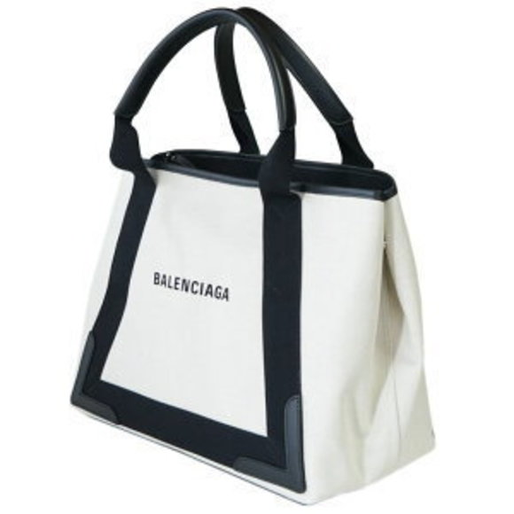 Balenciaga Tote Bag Handbag Navy Blue Cabas Black - Picture 1 of 5